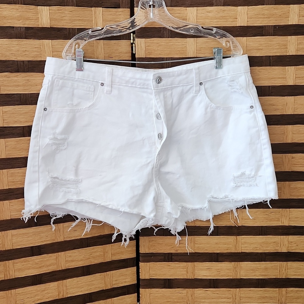 Wild Fable destroyed button up shorts